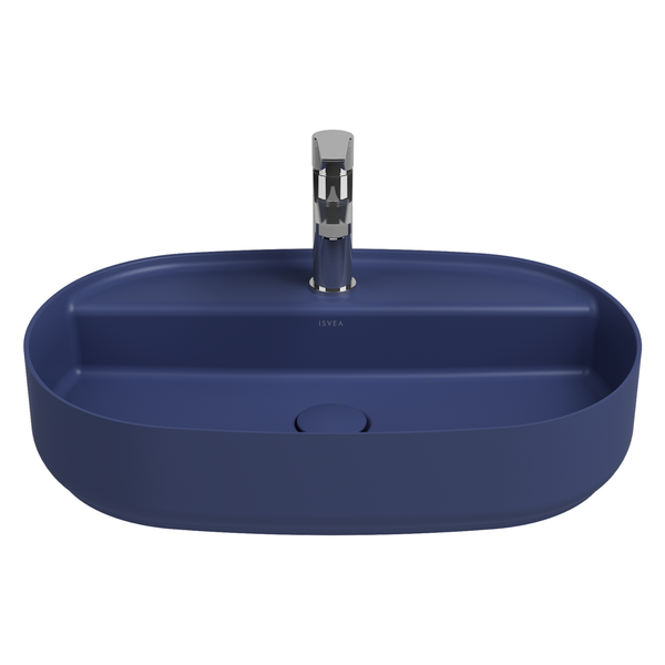 Isvea Waschbecken Oval Aufsatzwaschbecken Badezimmer Blau