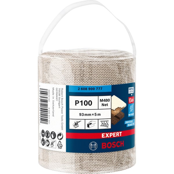 Bosch Expert M480 Schleifmittel Netz P100, 93 mm x 5 m Rolle