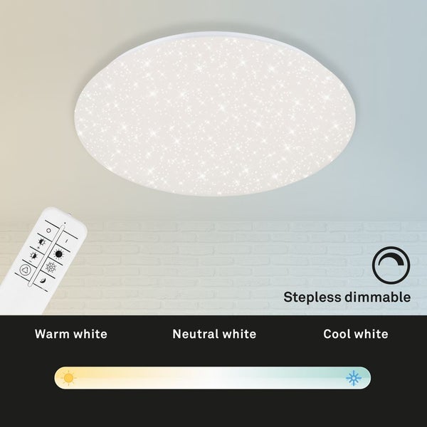 LED Deckenleuchte Sternenhimmel Dimmbar CCT 40W weiß Kunststoff Ø49,5 Briloner