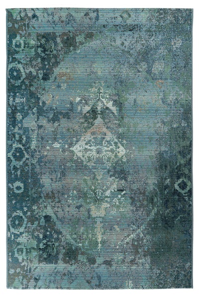 Kurzflor Teppich Kestrel Blau Modern, Orientalisch 120 x 170 cm