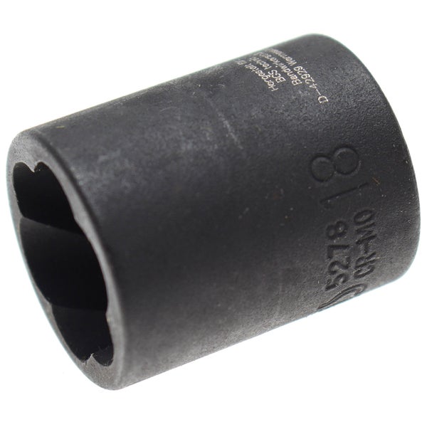 BGS Spiral-Profil-Steckschlüssel-Einsatz / Schraubenausdreher Antrieb Innenvierkant 10 mm (3/8) SW 18 mm - 5278