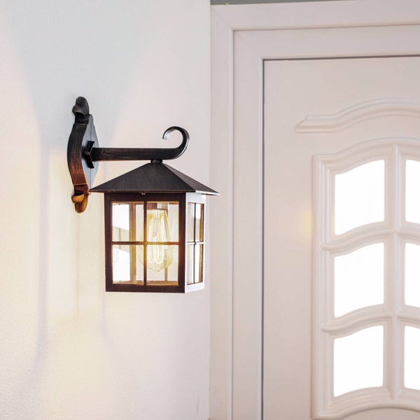 Lindby Wandleuchte außen Ida (Retro, Vintage Antik) aus Aluminium (1 flammig E27) - Außenwandleuchten Wandlampe Led Außenlampe Outdoor für Außenwand/Hauswand Haus Terrasse & Balkon