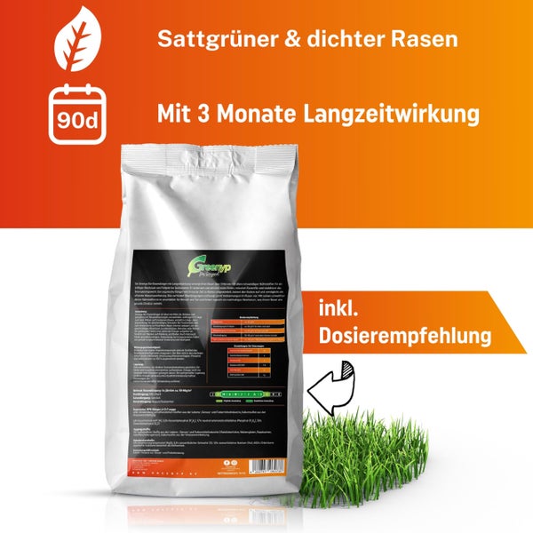 Greenyp Bio Rasendünger I 10,1kg für 250m² I Pflanzlich Organischer Rasendünger mit 3 Monate Langzeitwirkung I staubarm, tierfreundlich und Vegan