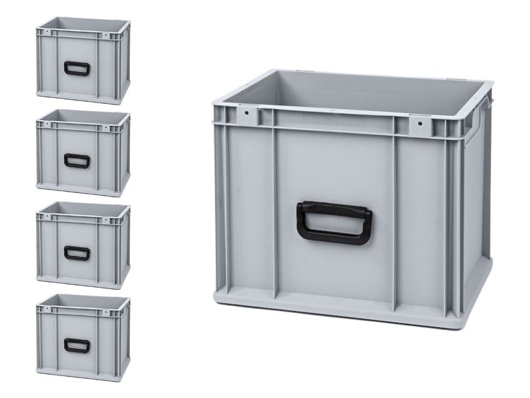 PROREGAL Spar Set 5x Eurobox Nextgen Portable Uno HxBxT 32 x 30 x 40 cm 30 Liter Eurobehälter Transportbox Transportbehälter Stapelbehälter