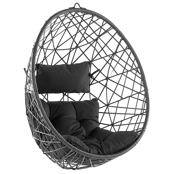 Hängesessel aus Rattan mit Kissen