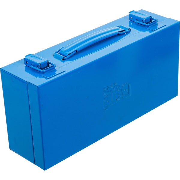 Steckschlüsseleinsatz Set in einer blauen Metallkiste