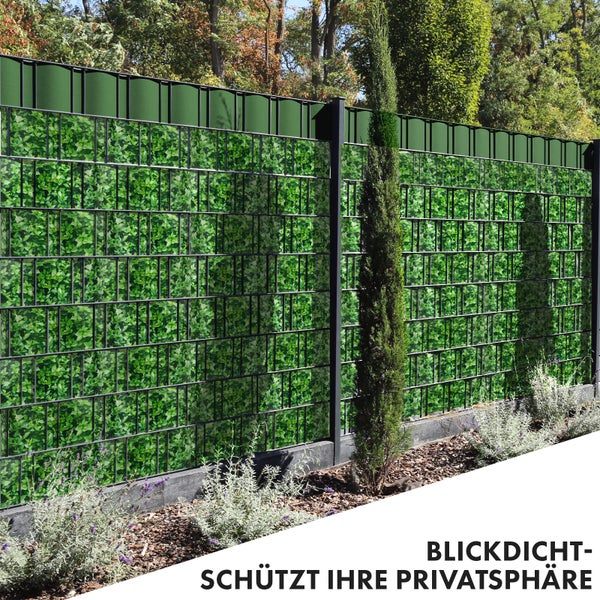 FLOORDIREKT PVC Sichtschutzstreifen 19 cm x 35 m für Gartenzäune Blickdicht Buchsbaum