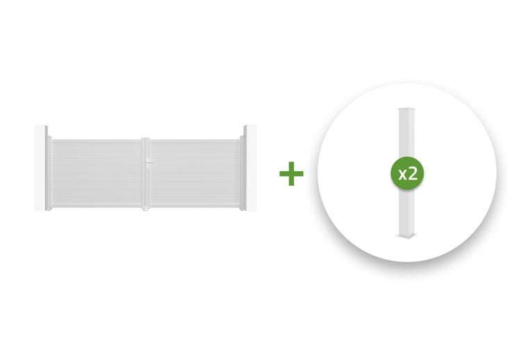 Doppeltor inklusive zwei Pfosten für den Gartenzaun