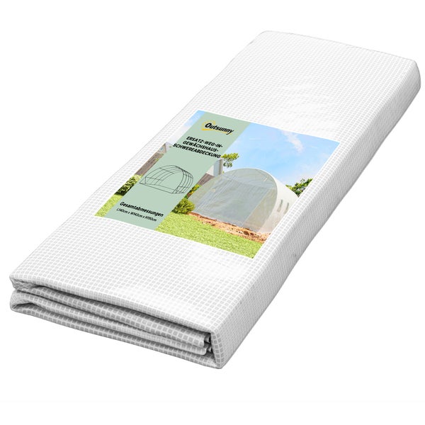 Outsunny Ersatzfolie für begehbare Gewächshäuser, PE-Gitterfolie, Maße 140 mal 143 mal 190 Zentimeter.