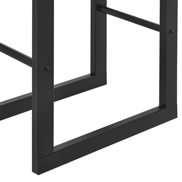 FLOORDIREKT Kaminholzregal Kreta - Schwarz - Modernes Brennholzregal - für Innen und Außen - 125 x 25 x 100 cm