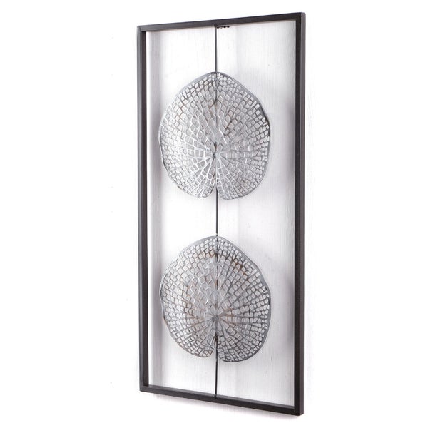 Wandbild PURE LEAVES  Metall antik-silber