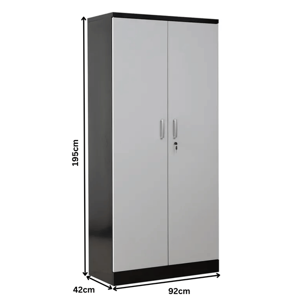 PROREGAL Aktenschrank Beetle 4 Fachböden HxBxT 195 x 92 x 42 cm Schwarz & Weiß