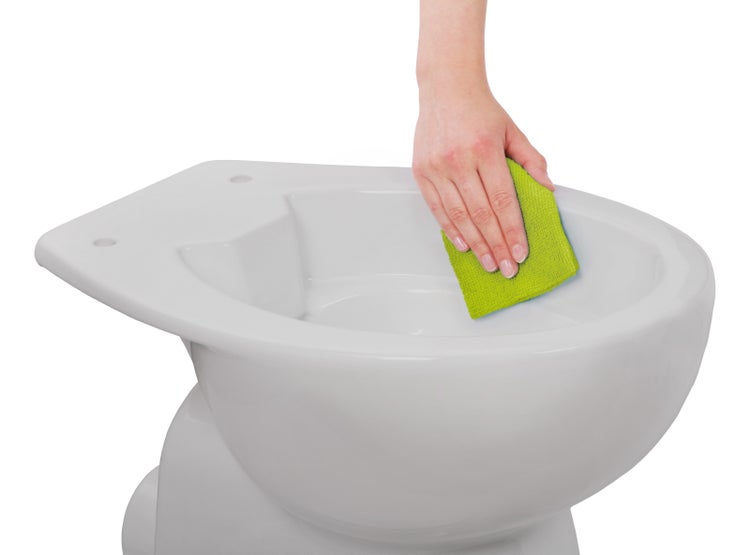 Calmwaters Stand WC spülrandlos in Manhattan-Grau, Tiefspüler Abgang waagerecht, hygienische Toilette ohne Spülrand, bodenstehendes WC aus Sanitärkeramik in Grau, 39 cm Höhe, 07AB6144