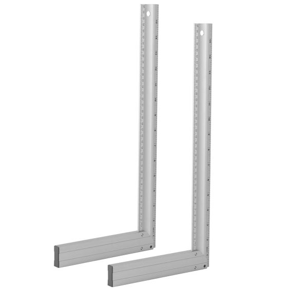 2 x Aluminium Anschlagwinkel 400 mm Winkel mit cm und Zoll genietet