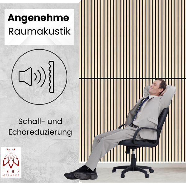 2 Stück 0,54m² / Lamellen 3d Paneele Holz Wandpaneele Deckenpaneele Dekoren/schalldämmung - PET Filz 6mm und MDF 9mm (11001C)