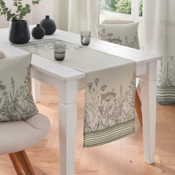 FRANK FLECHTWAREN|Tischläufer Wiesenblumen, 40 x 140 cm, BAUMWOLLE, POLYESTER