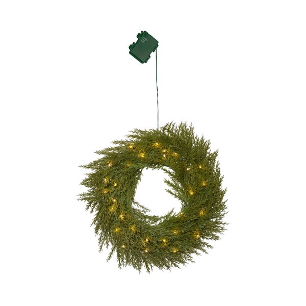 Dekorativer Weihnachtskranz mit Beleuchtung für den Innenbereich