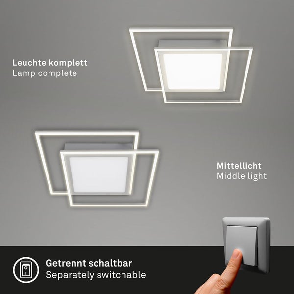 LED Deckenleuchte Deckenlampe getrennt schaltbar 51W chrom matt Briloner