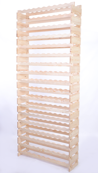 Weinregal VINOTECA FLEX PRO HxBxT 247x103x28cm 180 Flaschen auf 18 benen Massives Kiefernholz Natur unbehandelt