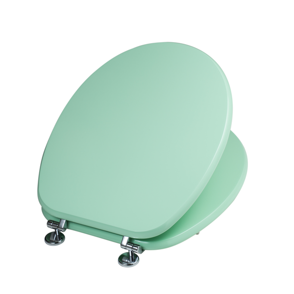 Grüner universalpassender WC Sitz mit Metallscharniere