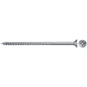 Eine Universalschraube aus Metall mit Senkkopf und Kreuzschlitzantrieb.