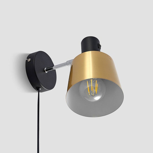 Lindby Wandleuchte, Wandlampe Innen Vlada (Skandinavisch) in Schwarz aus Metall (1 flammig E27) - Wandstrahler Wandbeleuchtung Schlafzimmer / Wohnzimmer Wohnzimmerleuchte