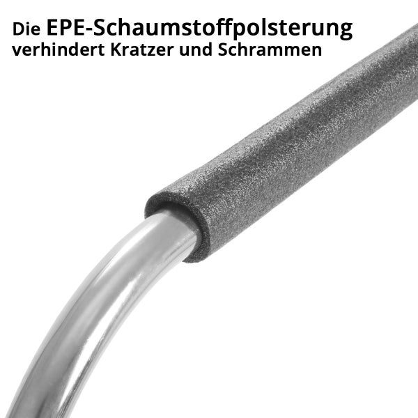 Detailaufnahme einer Stange mit EPE Schaumstoffpolsterung