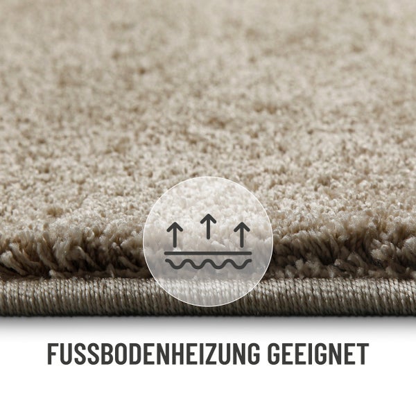 Symbol für Fußbodenheizung geeignet auf einem Teppich.