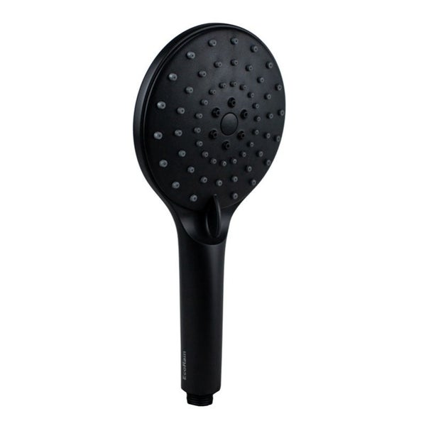 EcoRain 50% Wassersparender Duschkopf Glenn 12 CM mit Wasserfilter - 3 Strahlarten - Hoher Wasserdruck - Universeller Anschluss - Anti-Kalk Duschkopf - Schwarz