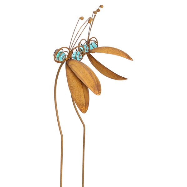 FRANK FLECHTWAREN | Gartenstecker Vogelplausch, 2er Set, 17 x 8,5 x 107 cm, METALL