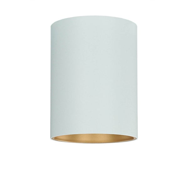 Weiße zylindrische Deckenleuchte mit goldener Innenseite