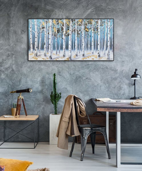 Handgemaltes Gemälde Acrylfarbe 120x60cm Blau