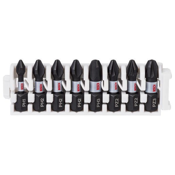Bosch PRO Impact gemischtes Set PH1; PH2(x2); PH3; PZ1; PZ2(x2); PZ3 25 mm 8-tlg. - 2608522323