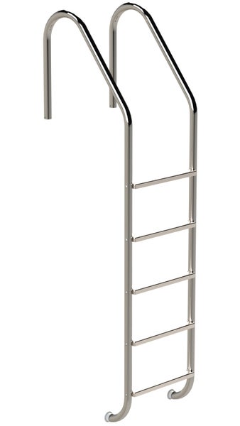 Schwimmbadleiter aus Edelstahl mit vier Stufen