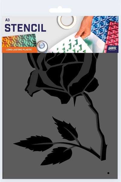 Rose Schablone - 2 Schichten Kunststoff A3 Schablone