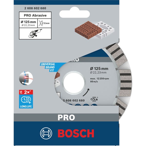 Bosch PRO Abrasive Diamanttrennscheibe 125 x 22,23 mm - 2608602680