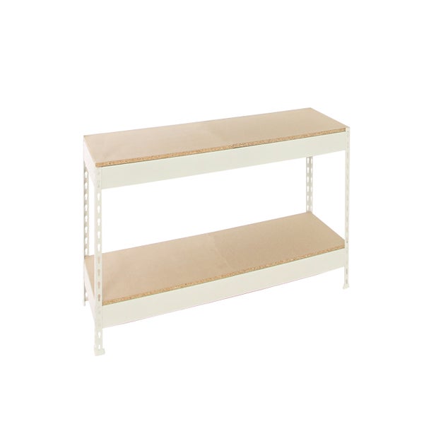 PROREGAL Schwerlastregal Mini Wood Yeti Two HxBxT 90x120x45 cm Fachlast 400 kg Weiß