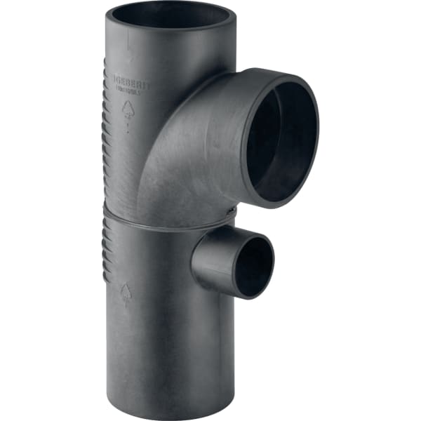Geberit Abzweig aus Polyethylen hoher Dichte für Abwassersysteme.