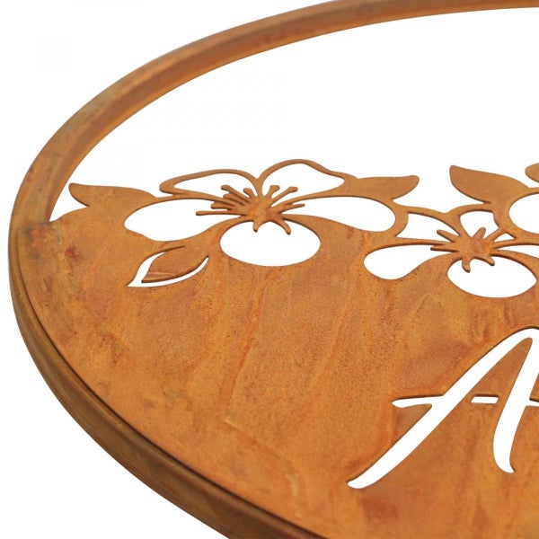 Dekorative Gartendekoration aus Metall mit Blumenmuster und Buchstabe