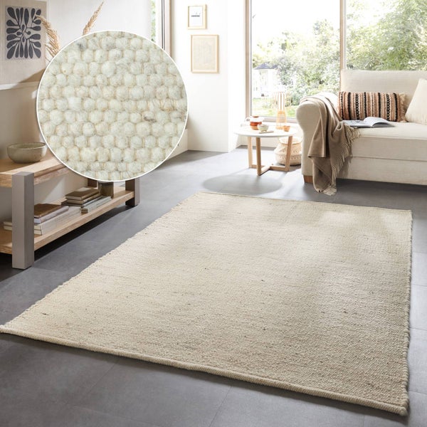 Handgewebter naturbelassener Wendeteppich Alm-Glück Natural 160x230 cm