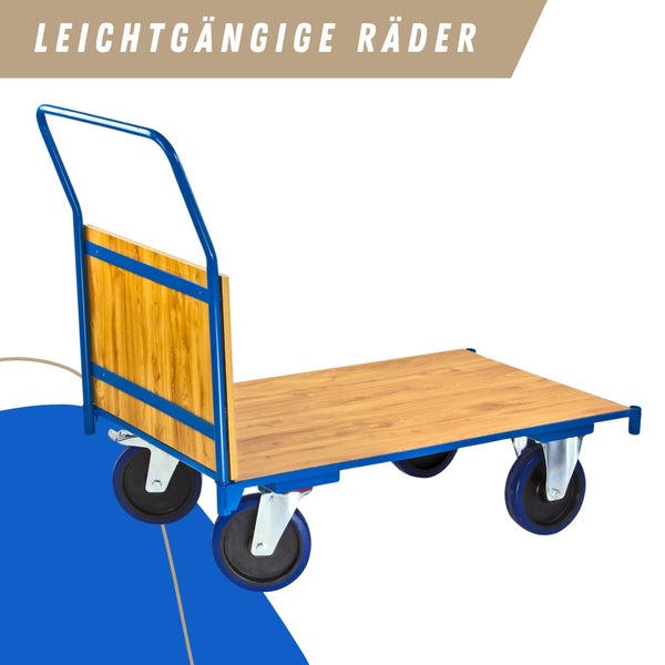 PROREGAL Transportwagen Pro HxBxL 97 x 61 x 116 cm Traglast 600 kg Lichtblau