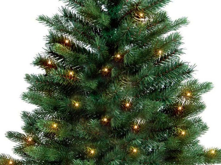 Weihnachtsbaum künstliche grüne Tanne Bernard im Topf 60 cm mit LED-Beleuchtung