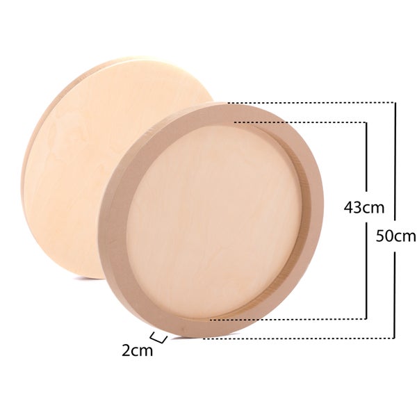 Holz-Malgrund 4er Set 50x50 cm (LxB) Birkenholz naturbelassen, Tiefe 2 cm  naturfarben
