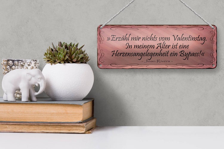 Blechschild Spruch 27x10cm erzähl nichts vom Valentinstag