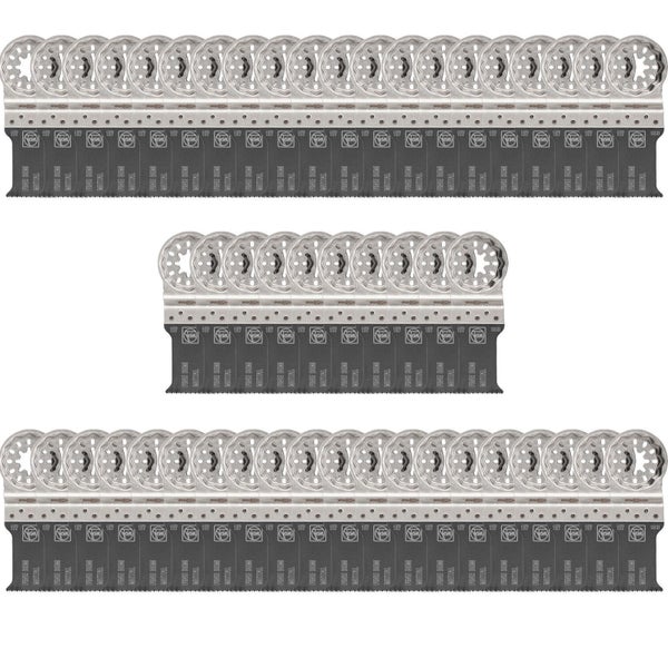 Mehrere oszillierende Sägeblätter für Multitools im Detail.