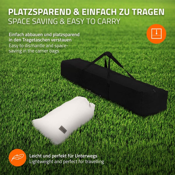 ML-Design Doppel Hängematte mit Stahlgestell, Beige, Platz für 2 Personen, Indoor & Outdoor, XXL Hängesessel mit Tragetasche, Hängemattengestell, Doppelhängematte mit Ständer, für Garten & Balkon