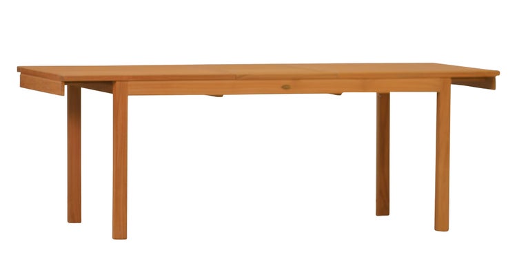 Teak Ausziehtisch 180 x 90 cm modern premium wetterfest und erweiterbar