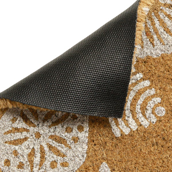 Fußmatte aus Kokosfaser mit Muster und rutschfester Rückseite