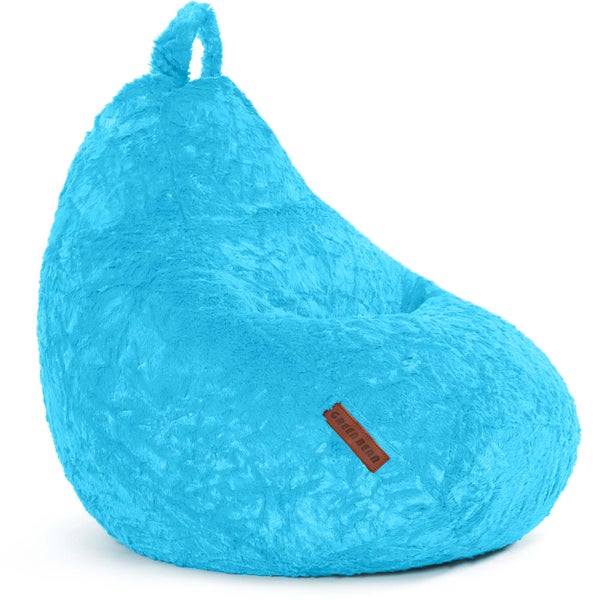 Green Bean Plüsch Sitzsack 45x45x60cm - Indoor Sitzkissen mit 120L EPS Perlen Füllung Kuschelig Waschbar - Bean Bag Bodenkissen Lounge Chair Sitzhocker - Hellblau