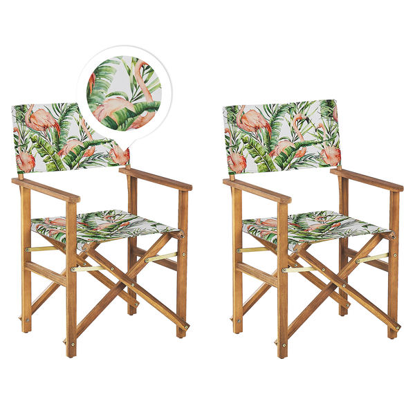 Gartenstuhl 2er Set CINE Akazienholz Rosa